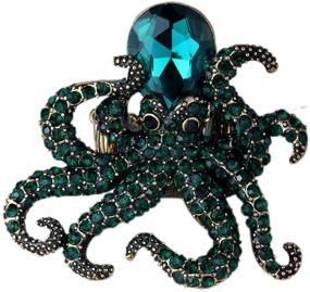 img 4 attached to 🐙 Halloween Costume Jewelry: YACQ Crystal Creepy Octopus Pin Brooch for Women Teen Girl– Perfect Party Accessory!