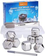 🥃 11-piece whiskey stones gift set - reusable metal stainless steel whiskey cubes with ice cube tray and tongs - ideal whiskey gifts for men: dad, husband - perfect fathers day gifts логотип