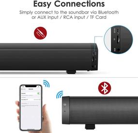 img 1 attached to USB Powered Computer Soundbar with Bluetooth 5.0 and Aux/RCA Connection, Lvssci Portable PC Speakers for Desktop and Laptop (Black)