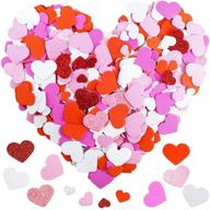 valentine's day crafts décor: 600 pcs assorted heart stickers - glitter and matte red pink white light pink - self adhesive foam hearts - 3 sizes 4 colors - perfect for valentine's day craft projects logo