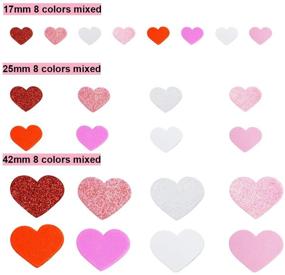 img 3 attached to Valentine's Day Crafts Décor: 600 Pcs Assorted Heart Stickers - Glitter and Matte Red Pink White Light Pink - Self Adhesive Foam Hearts - 3 Sizes 4 Colors - Perfect for Valentine's Day Craft Projects