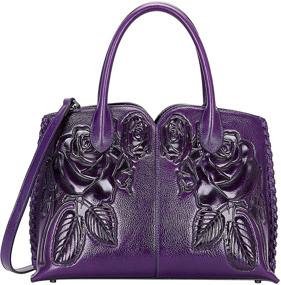 img 4 attached to PIJUSHI Designer Floral Purse: Stylish Women's Handbags for Chic Top-Handle Satchel and Tote Bags