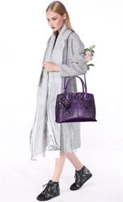 img 3 attached to Дизайнерская сумка PIJUSHI с цветочным принтом: стильные женские сумки - шикарная топ-хэндл сумка и сумка-тоут