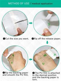 img 2 attached to 🌟 KeyEntre Waterproof Tattoo Aftercare Bandage: Healing and Protection with Clear Film Dressing - 6"x1 Yard Transparent Second Skin Adhesive Roll - Essential Tattoo Supplies