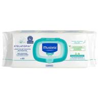 🧼 mustela stelatopia replenishing cleansing wipes: natural baby wipes for eczema-prone skin - fragrance & alcohol-free - 50 or 150 ct logo