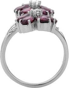 img 1 attached to 💍 ShahGems Summer Fashion Sale: Natural Passion Red Gemstone Birthstone Rings (Size 7) - Stunning 3.5 cttw Rhodolite Garnet, 2 Flower Shaped 925 Sterling Silver Rings