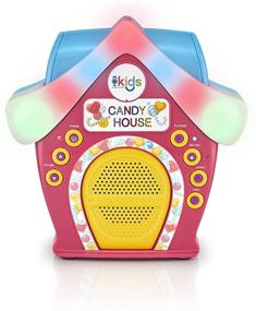 img 3 attached to Candy House Singing Machine: Kids Portable Bluetooth Sing-Along Speaker with LED Mic and Rooftop (SMK470)