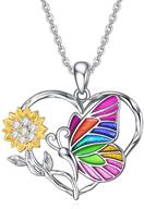 yfn sterling butterfly sunflower necklaces logo