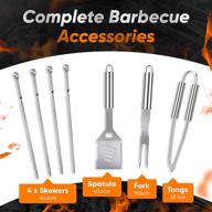 🔥 premium 20 piece heavy duty bbq grill tools set - extra thick stainless steel spatula, fork & tongs. complete barbecue accessories kit in high-quality aluminum storage case logo