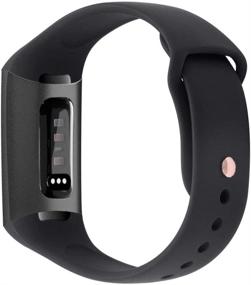 img 2 attached to 🏋️ CyberDig Silicone Sports Bands for Fitbit Charge 3, 3 SE, 4, and 4 SE (Small, Black/Rose Gold Buckle)