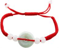 📿 exquisite foy-mall jadeite jade charm bracelet - red braided adjustable e1404 logo