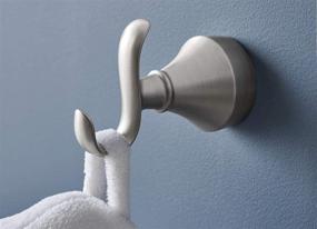 img 3 attached to 🧷 Moen MY6203BN Hamden Double Towel & Robe Hook in Brushed Nickel