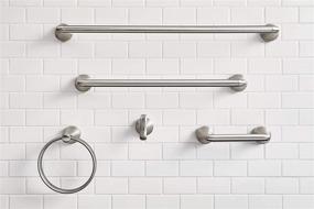 img 2 attached to 🧷 Moen MY6203BN Hamden Double Towel & Robe Hook in Brushed Nickel