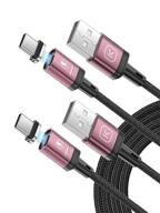 🔌 магнитный usb-кабель типа c для зарядки, kuulaa, 2 штуки, 3a - красный/3.3 фута. логотип