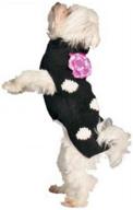 🐶 extra-large chilly dog sweater with black polka dot flower design логотип