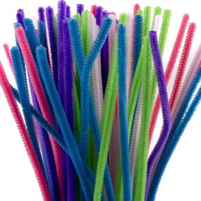 img 1 attached to 🌈 Vibrant Multicolor Pastel Bendi Sticks: 200 Pack by Horizon Group USA - Craft with Chenille Stems & Fuzzy Sticks!
