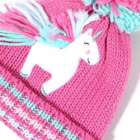 img 2 attached to 🦄 Adorable Toddler Kids Girl Colorful Knit Unicorn Pony Beanie Hat for Age