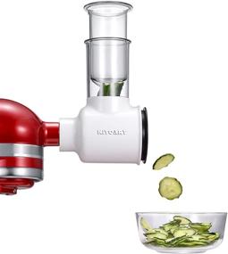 img 4 attached to 🧀 Enhanced Capacity Slicer/Shredder Attachment for KitchenAid Mixer - Versatile Cheese Grater & Fresh Salad Maker in White