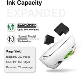 img 1 attached to 🖨️ Economink Remanufactured Ink Cartridge Combo Pack for HP 63 63XL: OfficeJet, Envy, DeskJet Printer Compatible