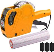 🏷️ yellow mx-5500 price tag gun with 8 digits, 5000 sticker labels, ink refill, label maker & numerical pricing gun kit - ideal for office, retail shop, grocery store, and organization marking логотип