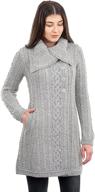 saol irish women's cardigan sweater with convenient side pockets, oversized collar, and luxurious softness - made from merino blend logo