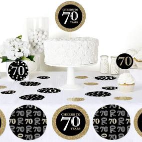 img 1 attached to 🎉 Big Dot of Happiness Adult 70th Birthday - Gold - Party Decorations - Giant Circle Confetti - Large Confetti 27 Count