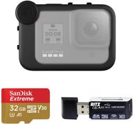 🎥 gopro media mod bundle, (hero8 black) - official accessory with sandisk extreme 32gb microsdhc card and memory card reader logo