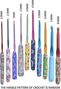 img 3 attached to 🧶 LAYOER 10 Piece Crochet Hook Set 2mm-8mm in Soft Polymer Clay Color Pattern, Handmade with Aluminum Knitting Needles