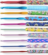 🧶 layoer 10 piece crochet hook set 2mm-8mm in soft polymer clay color pattern, handmade with aluminum knitting needles logo