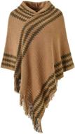 🧣 burgundy fringed ferand striped sweater: women's scarves & wraps accessories logo