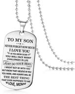 🐶 jvvsci to my son dog tag - inspiring necklace keychain, motivational gift, uplifting jewelry for doing your best logo