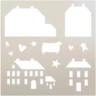 🏠 studior12 salt box houses stencil - folk art layered elements - reusable mylar template for painting, chalk, mixed media - ideal for journaling & diy home decor - stcl1203 (9x9) logo