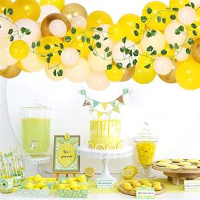 img 1 attached to Набор для оформления воздушными шарами "Sunflower Lemonade Party Balloon Garland Kit" - Гирлянда из желтых пастельных шаров для идеального оформления стенда Sunflower Lemonade Stand на детских вечеринках, невестинском душе или Дне рождения.