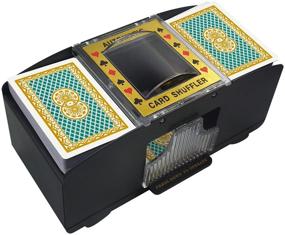 img 4 attached to 🃏 TAAVOP Black Battery-Operated Automatic Card Shuffler for Playing Cards/UNO (1-2 Deck), Electric Poker Card Shuffler Machine