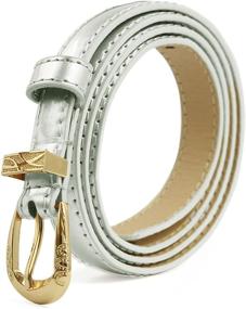 img 4 attached to 👖 Stylish and Versatile Patent Leather PU Belt for Jeans - Feminine Waist Enhancer with Alloy Buckle by uxcell