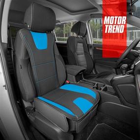 img 2 attached to 🚗 Motor Trend DuraLuxe Faux Blue Leather Seat Cover – Premium Front Seat Cushion for Car Truck Van & SUV, Universal Fit Design – Car Seat Protector & Auto Interior Accessory