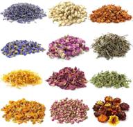 🌸 mlife natural dried flower herbs kit - 180g dried flower for soap, candle, resin jewelry making, bath bombs, floral water, nails decorations - rose, lavender, jasmine, and more! (12 bags / 0.5 oz each) logo
