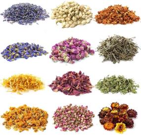 img 4 attached to 🌸 Mlife Natural Dried Flower Herbs Kit - 180g Dried Flower for Soap, Candle, Resin Jewelry Making, Bath Bombs, Floral Water, Nails Decorations - Rose, Lavender, Jasmine, and more! (12 Bags / 0.5 oz Each)