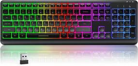 img 4 attached to 🔆 seenda Backlit Wireless Keyboard - 2.4G Rechargeable Illuminated Keyboard, Full Size Ergonomic RGB Backlit Gaming Keyboard with Foldable Stand for Computer/Desktop/PC/Laptop/Office