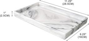 img 2 attached to White Ceramic Vanity Tray: Stylish Marble Decor 💎 Bathroom Organizer for Jewelry, Perfumes, and More - Medium Size