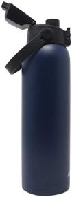 img 2 attached to Midnight Blue 32-Ounce Aquatix Flip Top Stainless Steel Sports Water Bottle - Double Wall Insulated