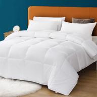 🌬️ 100% cotton down alternative comforter queen - all season ultra-soft skin-friendly cloud breathable microfiber comforter duvet (88x88, white) logo