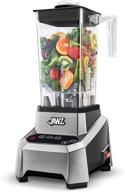 high performance blender jawz, 64 oz professional grade countertop juicer, smoothie or nut butter maker, precision smart touch variable speed, stainless steel blades, silver logo