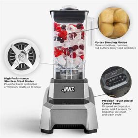 img 3 attached to High Performance Blender JAWZ, 64 Oz Professional Grade Countertop Juicer, Smoothie or Nut Butter Maker, Precision Smart Touch Variable Speed, Stainless Steel Blades, Silver