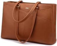 👜 waterproof leather laptop tote bag for women - 15.6 inch computer business office work bag briefcase logo