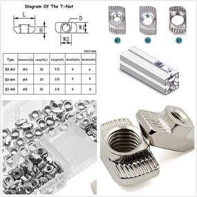 img 1 attached to PPX 150Pcs 2020 Series European Aluminum Extrusions Slim T-Nut Hammer Head Fastener Nut Assortment Kit M3 M4 M5