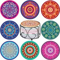 🍃 enhanced stone mandala coasters: ideal for drinks, food, and service supplies логотип