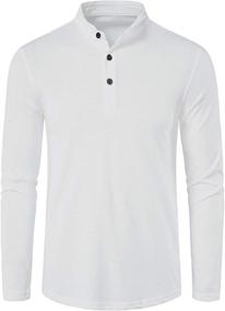 img 3 attached to Discover Stylish & Comfortable MUSE FATH Sleeve Placket T Shirt in White XXL Size for Men's Clothing