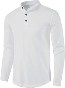 img 4 attached to Discover Stylish & Comfortable MUSE FATH Sleeve Placket T Shirt in White XXL Size for Men's Clothing