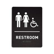 unisex restroom identification sign wheelchair logo